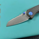 KB Knives KB390  Steeltle Folding Knife Tiger Stripe Pattern Flamed Titanium Handle 2.36" Stonewash M390 Blade