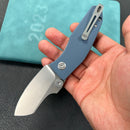 KUBEY KU337M  Monsterdog Liner Lock Folding Knife  Blue  G10 Handle 2.95" Bead Blasted 14C28N