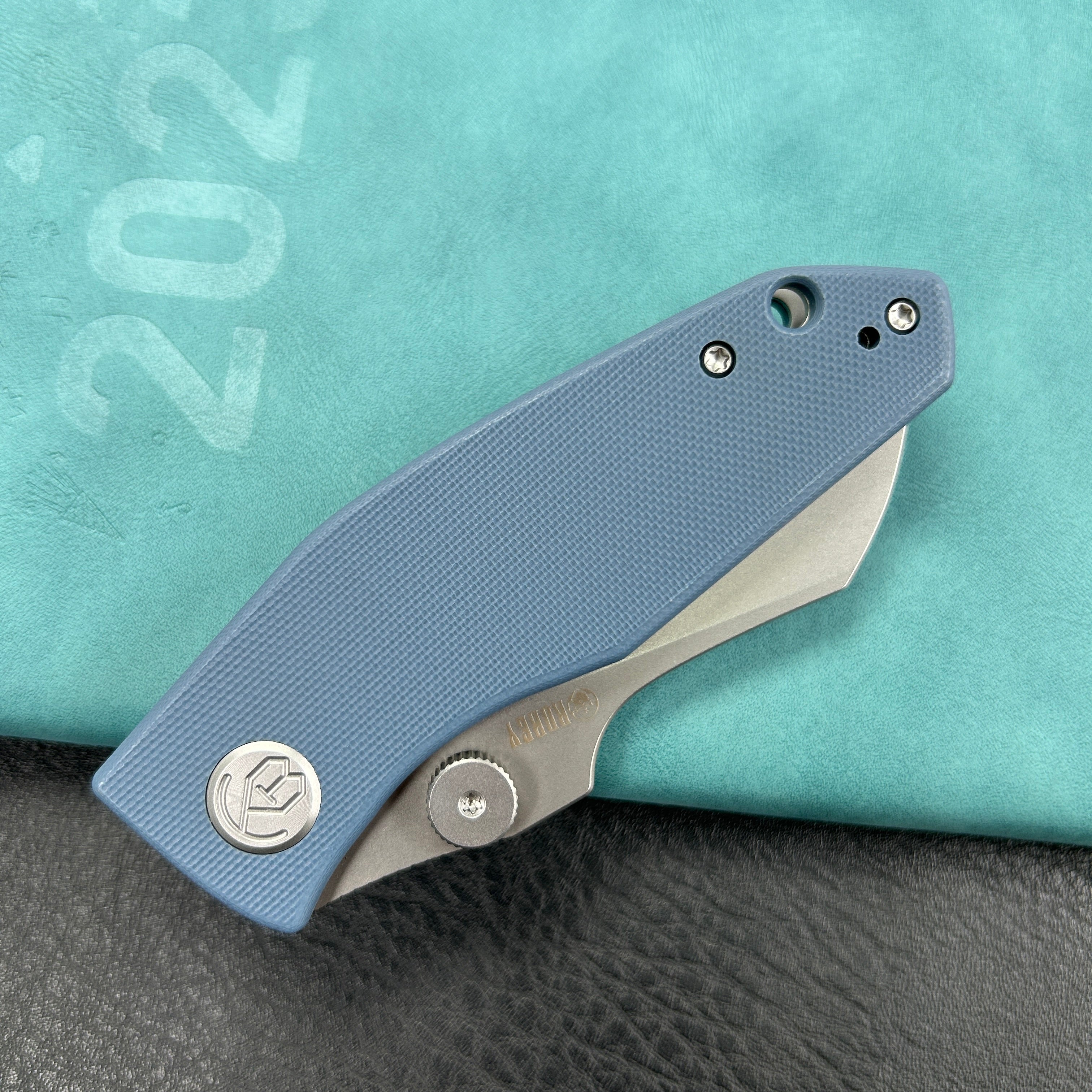 KUBEY KU337M  Monsterdog Liner Lock Folding Knife  Blue  G10 Handle 2.95" Bead Blasted 14C28N