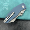 KUBEY KU337M  Monsterdog Liner Lock Folding Knife  Blue  G10 Handle 2.95" Bead Blasted 14C28N