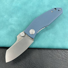 KUBEY KU337M  Monsterdog Liner Lock Folding Knife  Blue  G10 Handle 2.95" Bead Blasted 14C28N