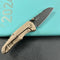 KB Knives KB390D Steeltle Folding Knife Bronze Titanium Handle 2.36" Blackwash M390 Blade