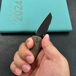 KB KNIVES  KB390D Steeltle Folding Knife Bronze Titanium Handle 2.36" Blackwash M390 Blade
