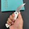 KUBEY KU173I Scimitar Liner Lock Folding Knife White G10 Handle 3.46" Bead Blast 14C28N