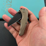 KB KNIVES  KB390D Steeltle Folding Knife Bronze Titanium Handle 2.36" Blackwash M390 Blade