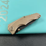 KB KNIVES  KB390D Steeltle Folding Knife Bronze Titanium Handle 2.36" Blackwash M390 Blade