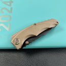 KB Knives KB390D Steeltle Folding Knife Bronze Titanium Handle 2.36" Blackwash M390 Blade