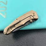 KB KNIVES  KB390D Steeltle Folding Knife Bronze Titanium Handle 2.36" Blackwash M390 Blade