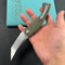 KUBEY KU175A Scimitar Tanto Liner Lock Hunting Folding Knife Green G10 Handle 3.46" Beadblast 14C28N