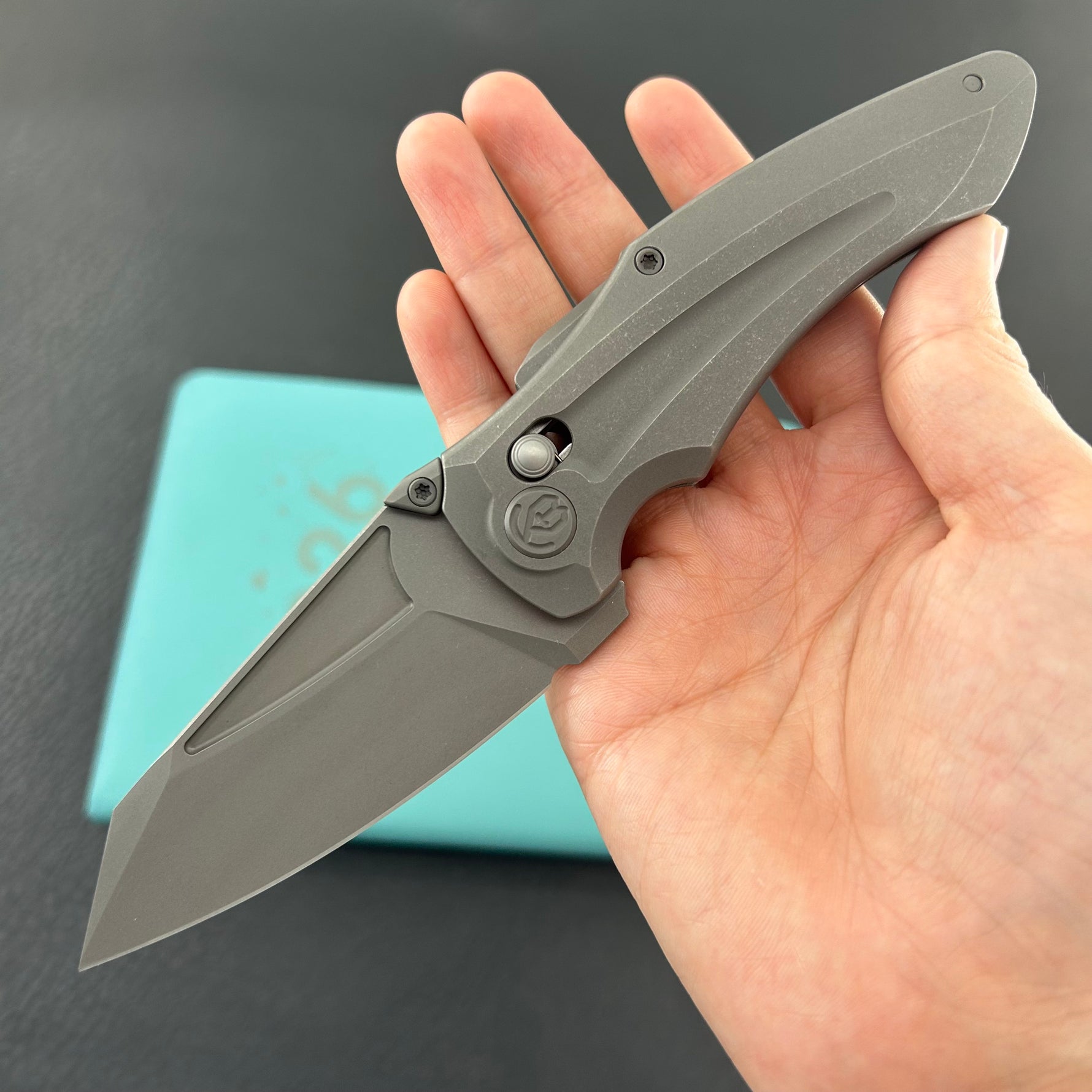 KB KNIVES KB400G Sumo Crossbarlock Folding Knife Darkwash Titanium Handle 3.15" Darkwash M390 Blade