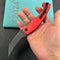 KUBEY KU175F Scimitar Tanto Liner Lock Hunting Folding Knife Red G10 Handle 3.46" Blackwash 14C28N