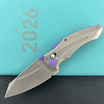 KB KNIVES KB400F Sumo Crossbarlock Folding Knife Gray Titanium Handle 3.15" Stonewash M390 Blade