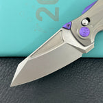 KB KNIVES KB400F Sumo Crossbarlock Folding Knife Gray Titanium Handle 3.15" Stonewash M390 Blade