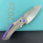 KB KNIVES KB400F Sumo Crossbarlock Folding Knife Gray Titanium Handle 3.15" Stonewash M390 Blade