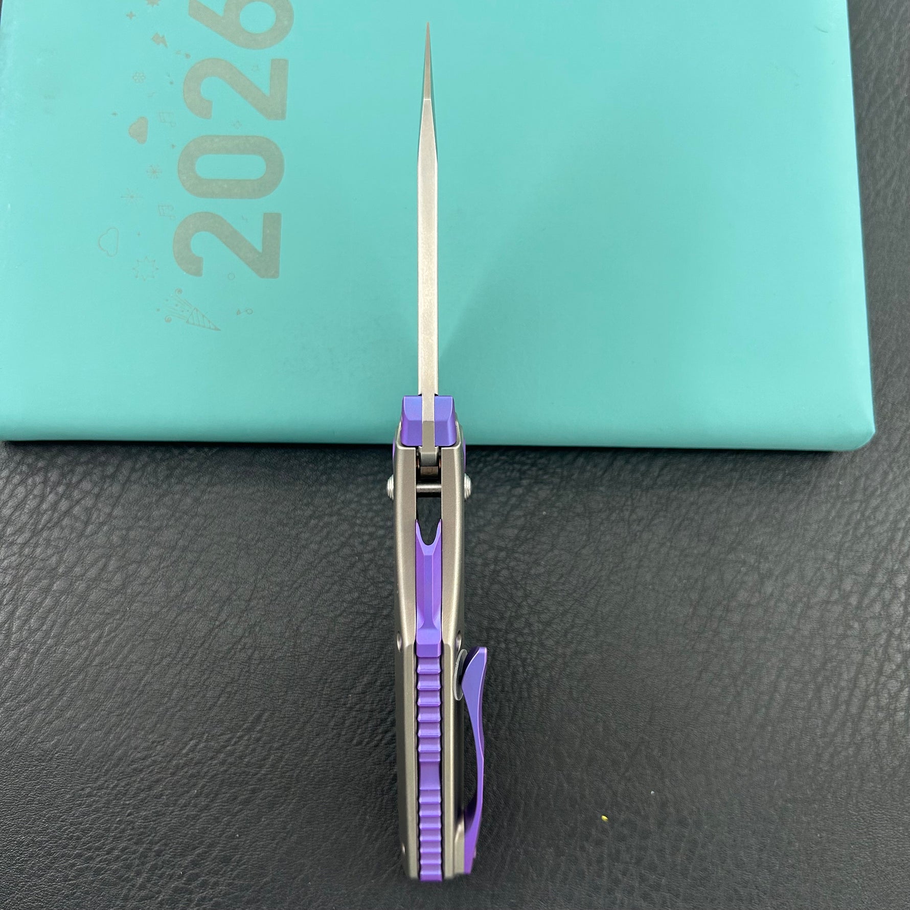 KB KNIVES KB400F Sumo Crossbarlock Folding Knife Gray Titanium Handle 3.15" Stonewash M390 Blade