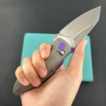 KB KNIVES KB400F Sumo Crossbarlock Folding Knife Gray Titanium Handle 3.15" Stonewash M390 Blade