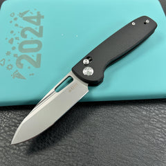 KUBEY KU248D Bluff Axis lock Everyday Carry Folding Knife Black G10 Handle Sandblast 14C28N