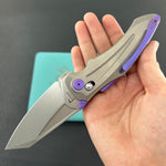 KB KNIVES KB400F Sumo Crossbarlock Folding Knife Gray Titanium Handle 3.15" Stonewash M390 Blade