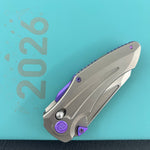 KB KNIVES KB400F Sumo Crossbarlock Folding Knife Gray Titanium Handle 3.15" Stonewash M390 Blade