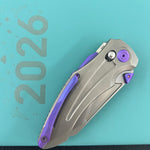 KB KNIVES KB400F Sumo Crossbarlock Folding Knife Gray Titanium Handle 3.15" Stonewash M390 Blade