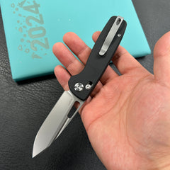 KUBEY KU248D Bluff Axis lock Everyday Carry Folding Knife Black G10 Handle Sandblast 14C28N