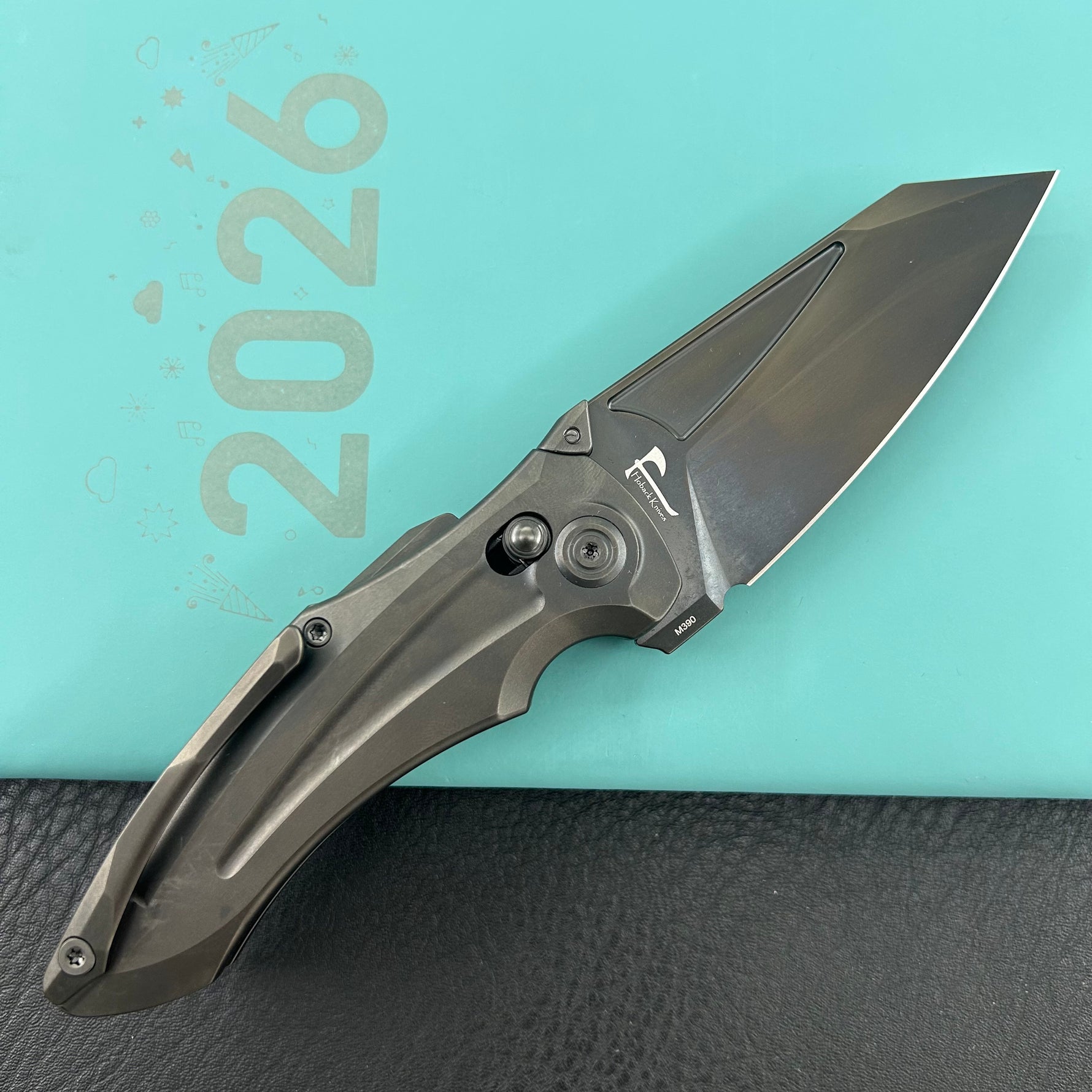 KB KNIVES KB400H Sumo Crossbarlock Folding Knife DLC Titanium Handle 3.15" DLC M390 Blade