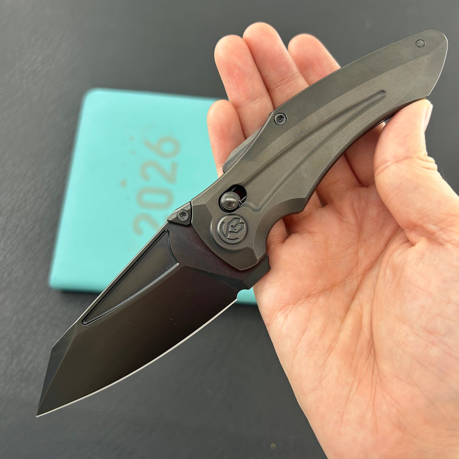 KB KNIVES KB400H Sumo Crossbarlock Folding Knife DLC Titanium Handle 3.15" DLC M390 Blade