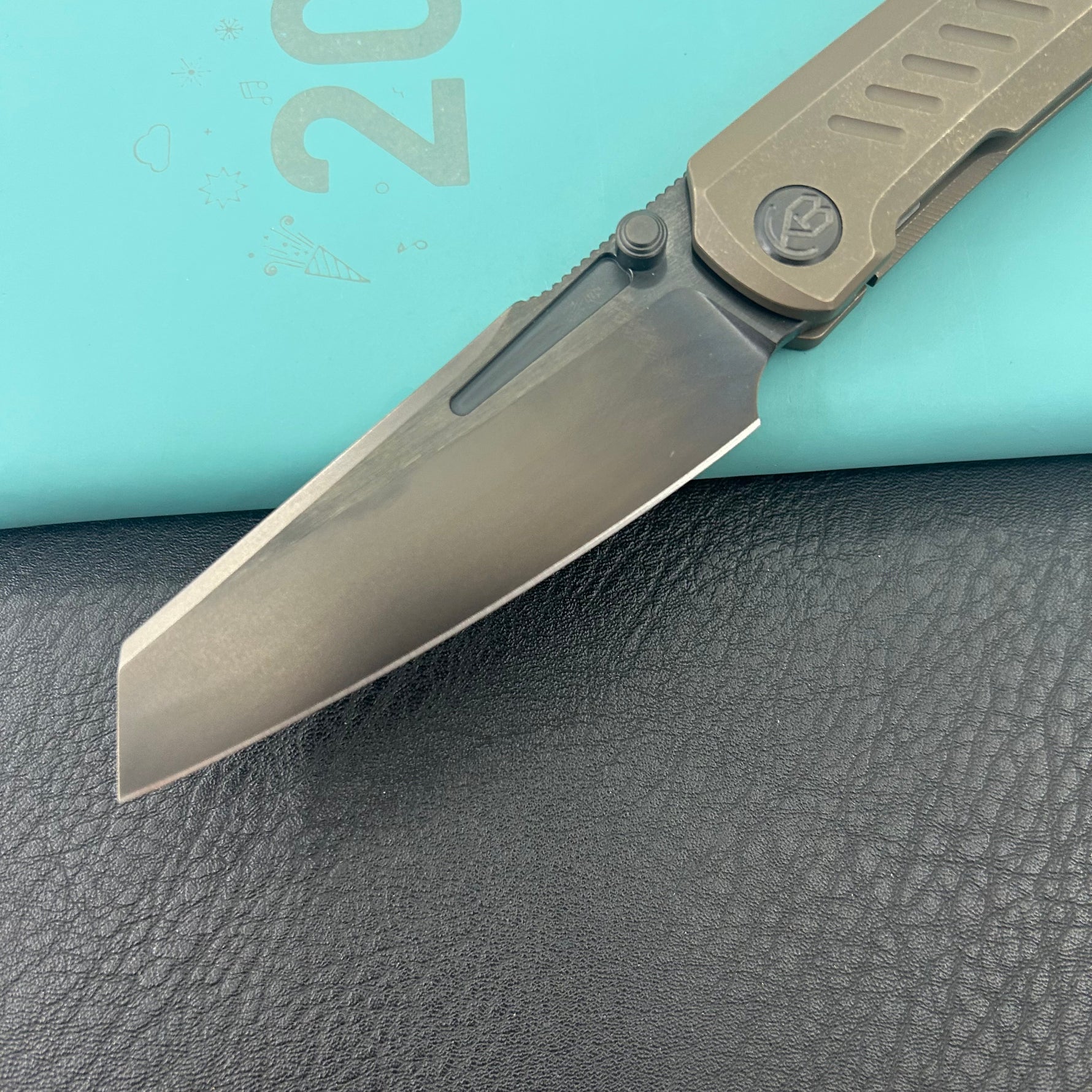 KB KNIVES KB441C Insomnia Frame Locking Folding Knife bronze  Titanium Handle 3.46" DLC Satin M390 Blade