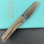 KB KNIVES KB441C Insomnia Frame Locking Folding Knife bronze  Titanium Handle 3.46" DLC Satin M390 Blade
