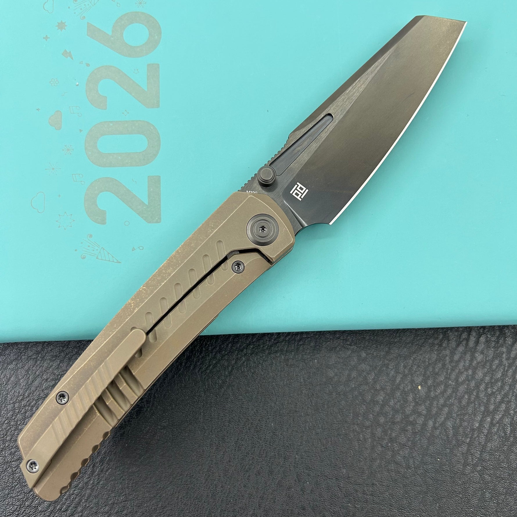 KB KNIVES KB441C Insomnia Frame Locking Folding Knife bronze  Titanium Handle 3.46" DLC Satin M390 Blade