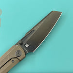 KB KNIVES KB441C Insomnia Frame Locking Folding Knife bronze  Titanium Handle 3.46" DLC Satin M390 Blade