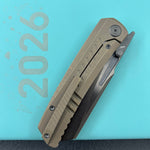 KB KNIVES KB441C Insomnia Frame Locking Folding Knife bronze  Titanium Handle 3.46" DLC Satin M390 Blade