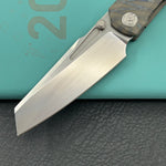 KB KNIVES KB441B Insomnia Frame Locking Folding Knife Flamed Titanium Handle 3.46" Silver Bead Blast M390 Blade