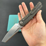 KB KNIVES KB441B Insomnia Frame Locking Folding Knife Flamed Titanium Handle 3.46" Silver Bead Blast M390 Blade