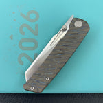 KB KNIVES KB441B Insomnia Frame Locking Folding Knife Flamed Titanium Handle 3.46" Silver Bead Blast M390 Blade