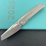 KB KNIVES KB441A Insomnia Frame Locking Folding Knife Gray Sandblast Titanium Handle 3.46" Silver Bead Blast M390 Blade