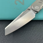 KB KNIVES KB441A Insomnia Frame Locking Folding Knife Gray Sandblast Titanium Handle 3.46" Silver Bead Blast M390 Blade