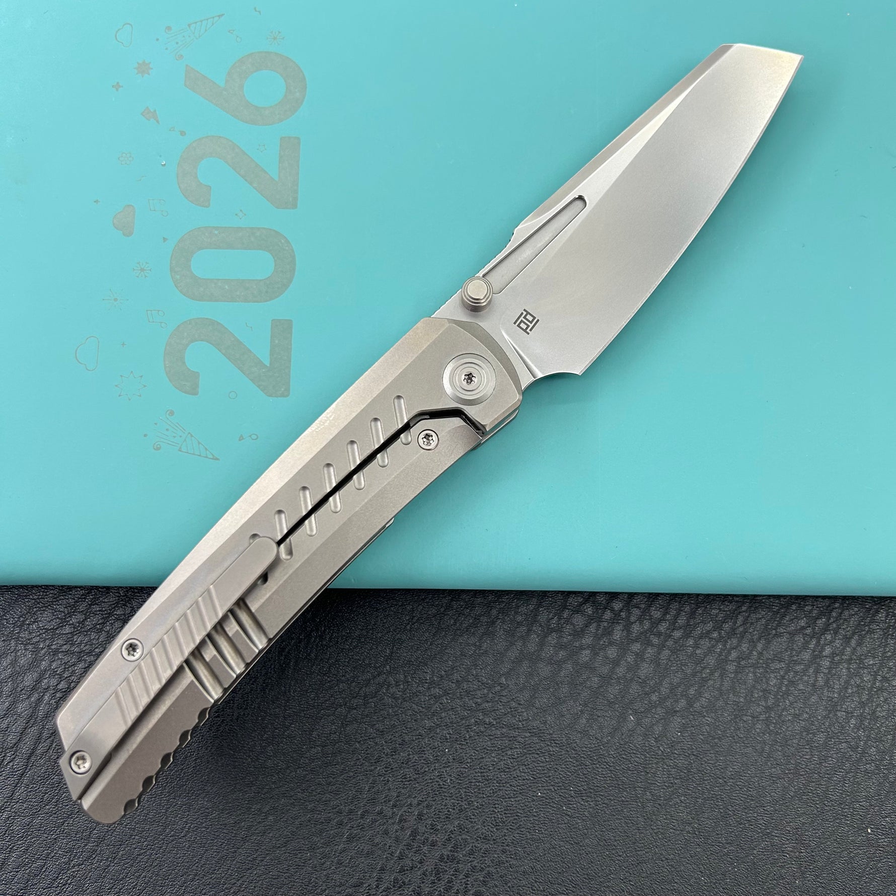 KB KNIVES KB441A Insomnia Frame Locking Folding Knife Gray Sandblast Titanium Handle 3.46" Silver Bead Blast M390 Blade