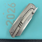 KB KNIVES KB441A Insomnia Frame Locking Folding Knife Gray Sandblast Titanium Handle 3.46" Silver Bead Blast M390 Blade