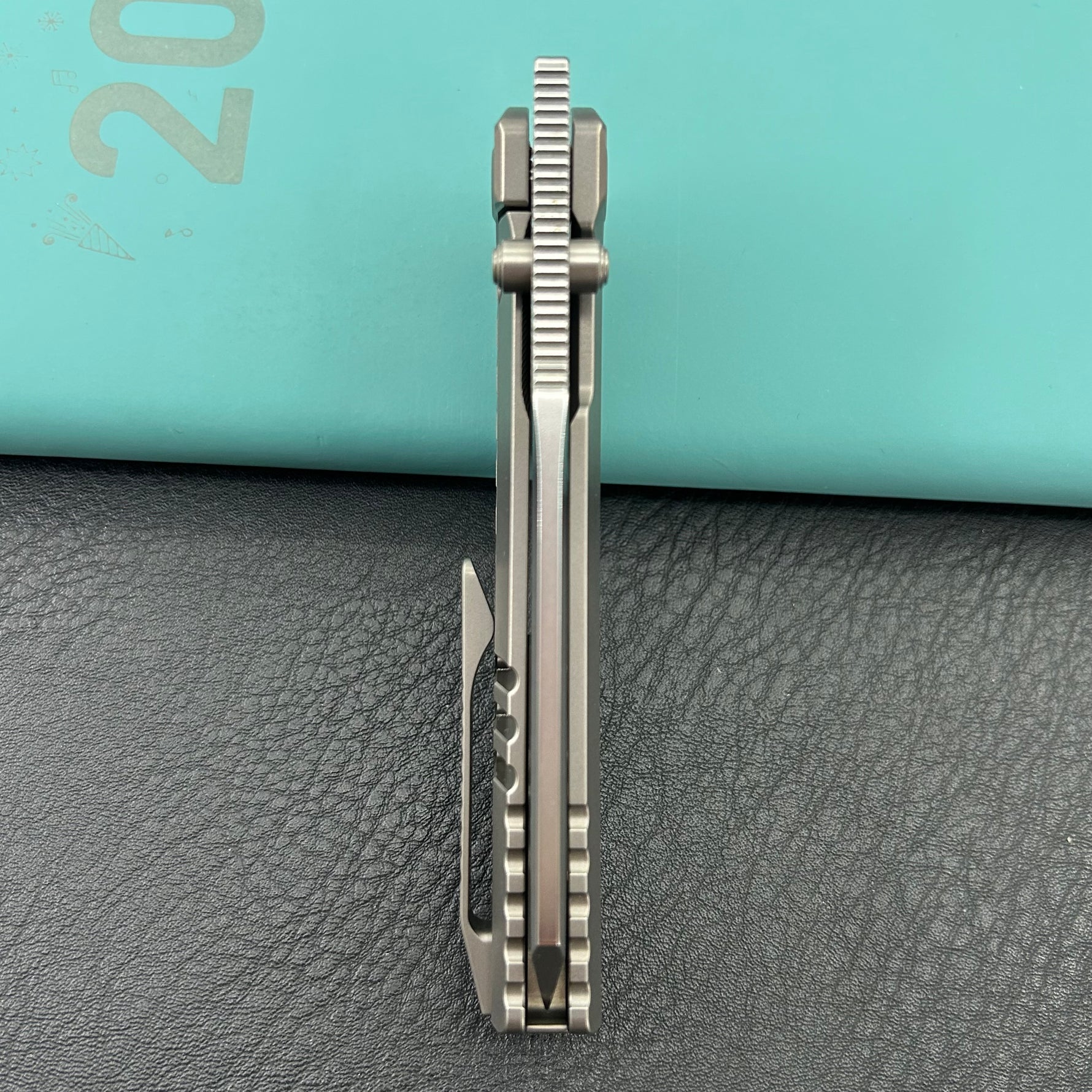 KB KNIVES KB441A Insomnia Frame Locking Folding Knife Gray Sandblast Titanium Handle 3.46" Silver Bead Blast M390 Blade