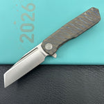 KB KNIVES KB442B Nexus Folding Knife Flame Titanium Handle 3.66'' Belt Satin M390 Blade