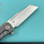 KB KNIVES KB442B Nexus Folding Knife Flame Titanium Handle 3.66'' Belt Satin M390 Blade