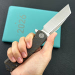 KB KNIVES KB442B Nexus Folding Knife Flame Titanium Handle 3.66'' Belt Satin M390 Blade