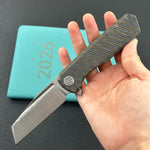 KB KNIVES KB442B Nexus Folding Knife Flame Titanium Handle 3.66'' Belt Satin M390 Blade
