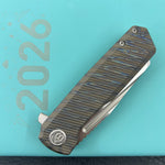 KB KNIVES KB442B Nexus Folding Knife Flame Titanium Handle 3.66'' Belt Satin M390 Blade