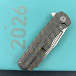 KB KNIVES KB442B Nexus Folding Knife Flame Titanium Handle 3.66'' Belt Satin M390 Blade