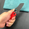 KUBEY KU328F Atlas Liner Lock Folding Knife Red G10 Handle 3.31" Blackwash 14C28N