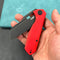 KUBEY KU328F Atlas Liner Lock Folding Knife Red G10 Handle 3.31" Blackwash 14C28N