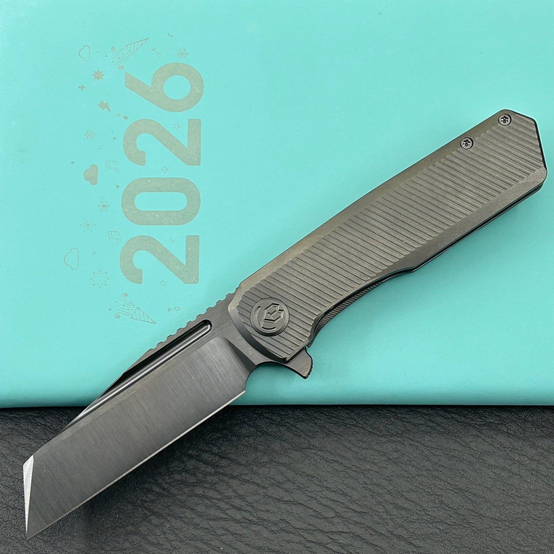 KB KNIVES KB442C Nexus Folding Knife DLC Titanium Handle 3.66''DLC Belt Satin M390 Blade