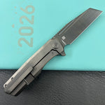 KB KNIVES KB442C Nexus Folding Knife DLC Titanium Handle 3.66''DLC Belt Satin M390 Blade